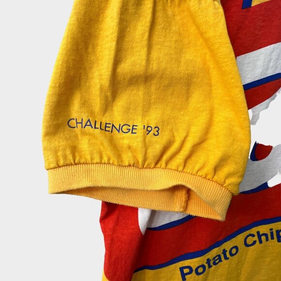 Vintage Lay's Potato Chips Polo Shirt Challenge 93 Mens Large Yellow Spell Out - Picture 3 of 11